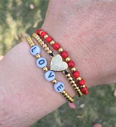 SWEET SUMMER STACKS! 4mm Gold Stainless Steel Beads,Letter,Stone & Accent Bracelets.BUY 2, GET 1 FREE!